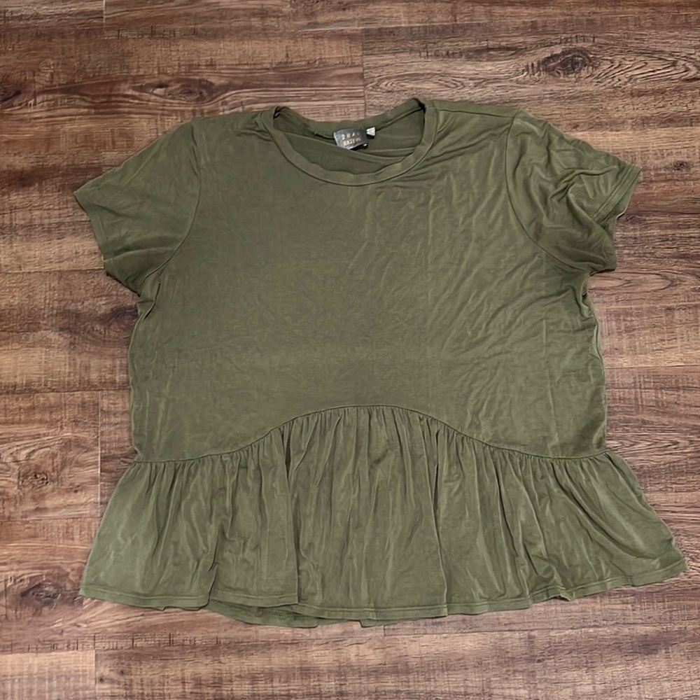Olive Green peplum t-shirt